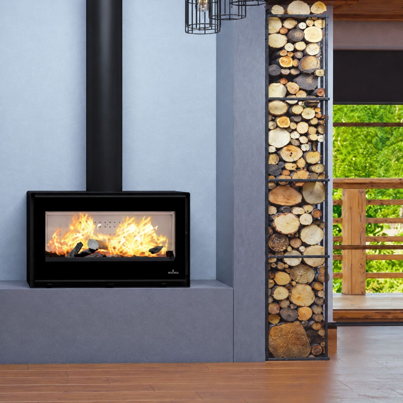 Holzofen moderne mit range Scheitholz - BRONPI Cairo 110 Box 15 kW