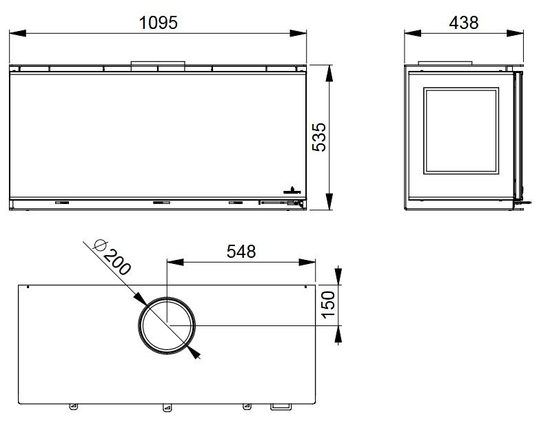 Holzofen moderne mit range Scheitholz - BRONPI Cairo 1103C Box 13 kW