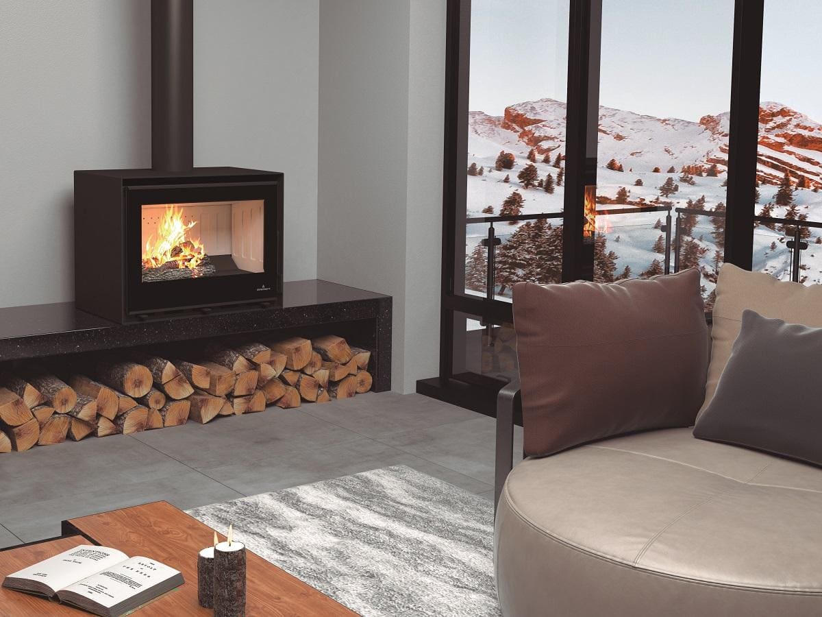 Holzofen anschließbar mit range-Scheitholz - BRONPI Cairo 70 Box 12 kW