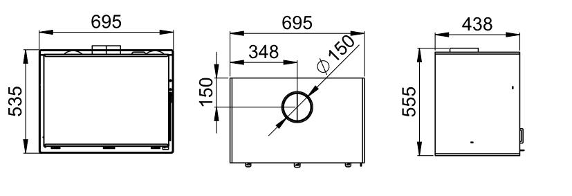 Holzofen anschließbar mit range-Scheitholz - BRONPI Cairo 70 Box 12 kW