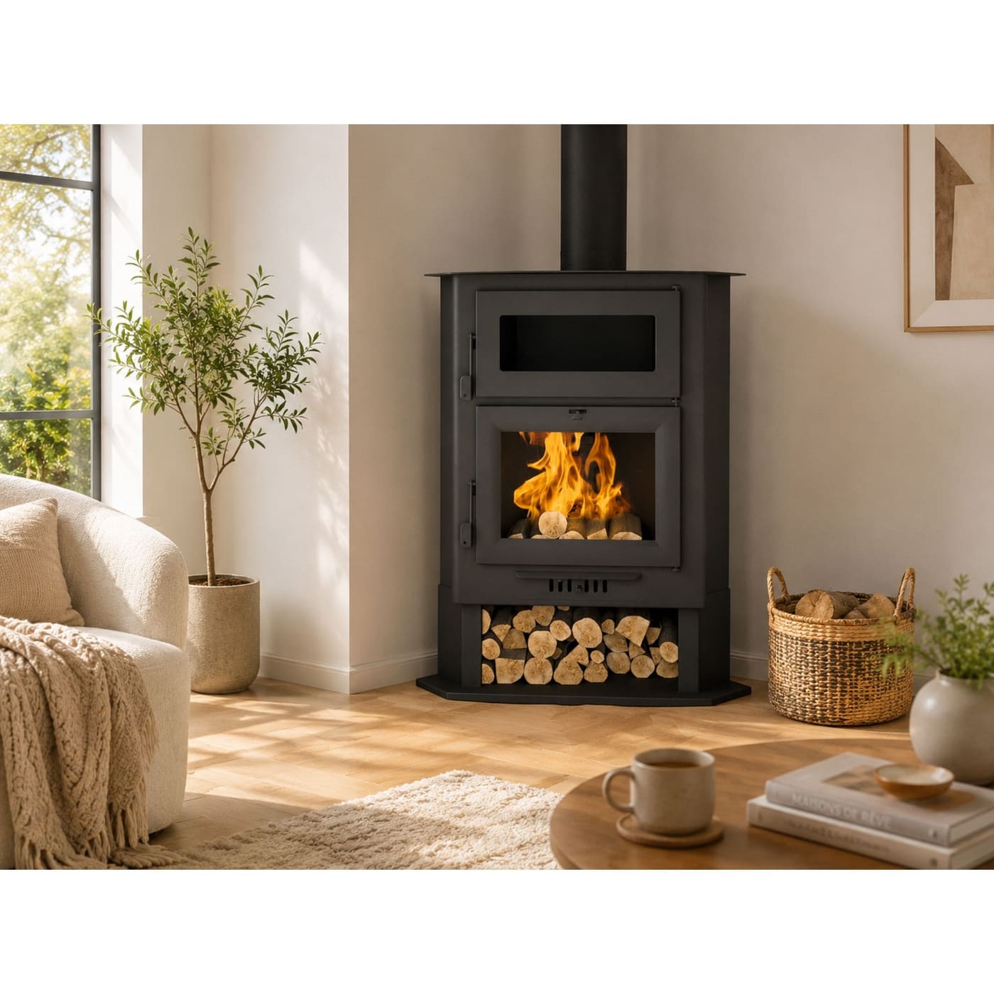 Holzofen Eck mit Backfach - FIREMATIC Memphis 11.2 kW