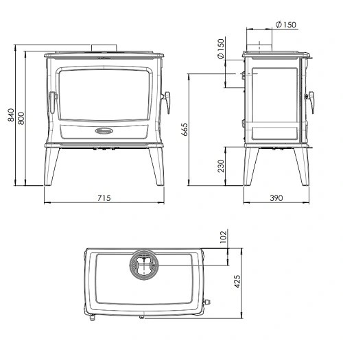 Holzofen Dovre Tai 35 W 6,5 kW
