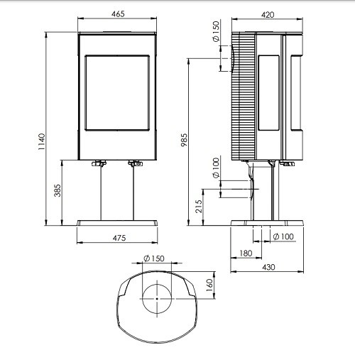 Holzofen Dovre Astro 4 CB/P 8 kW