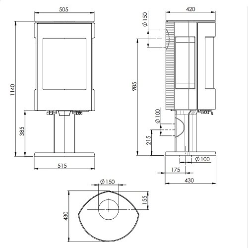Holzofen Dovre Astro 3 CB/P 8 kW