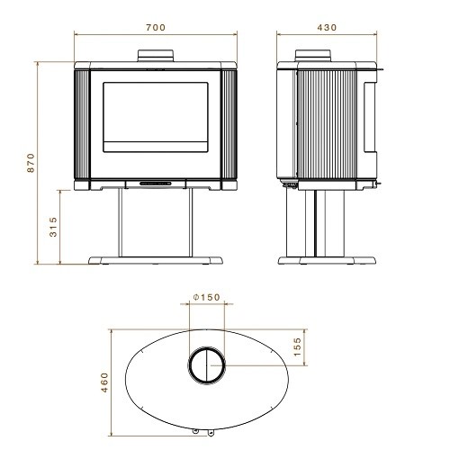 Holzofen Dovre Bow/P 9 kW
