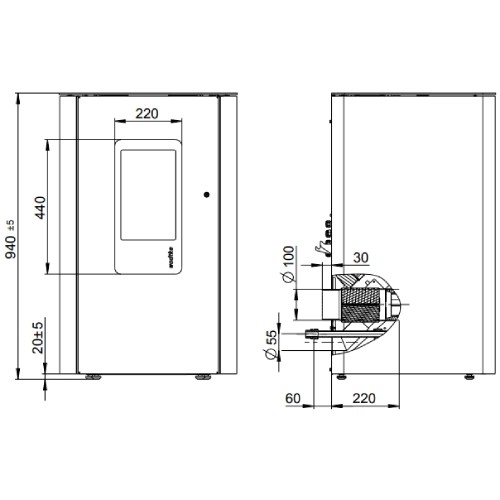 Pelletofen Wodtke Jack Water+ 8/10 kW wasserführend