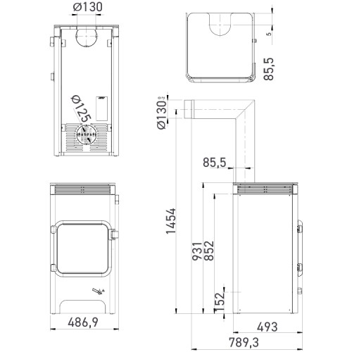 Holzofen Austroflamm Luca Cook 7 kW