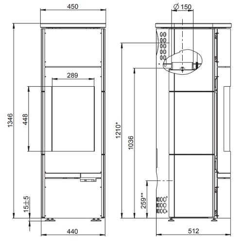Holzofen Wodtke Twin 7 kW