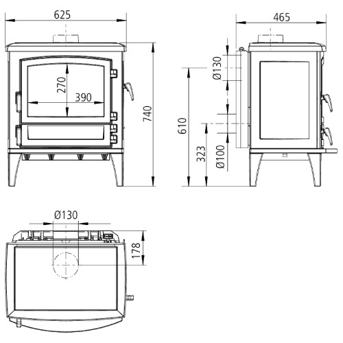Holzofen Leda Aruba 8 kW