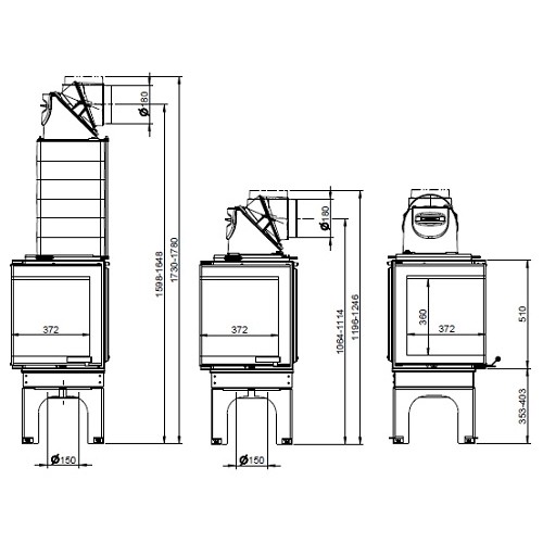 Holzeinsatz Leda Kala S 8/9/10/11 kW