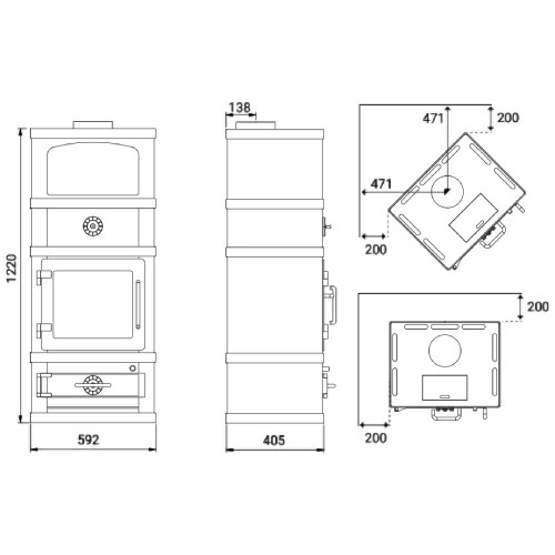 Holzofen Lotus 2080 | 8 kW mit compartiment chauffant