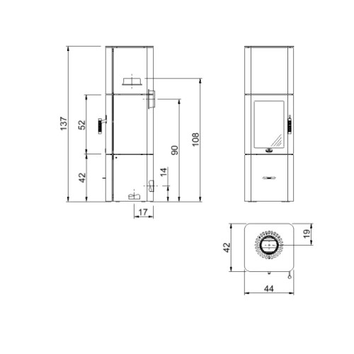 Ofen hybride Max Blank Lyon L Steel 5 kW