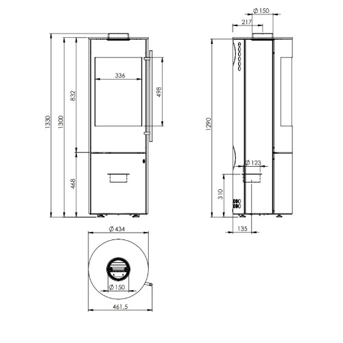 Holzofen Olsberg Tipas Plus Compact 4 kW raumluftunabhängig