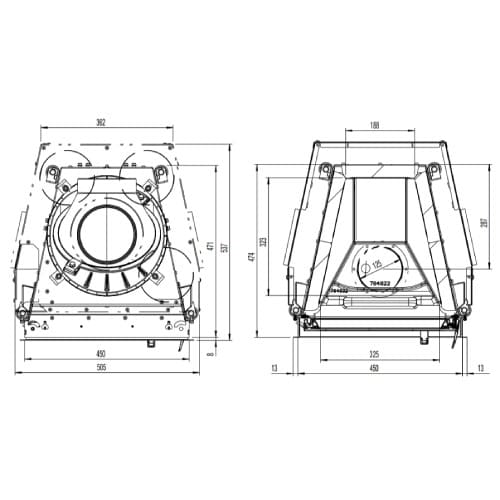 Holzeinsatz Austroflamm 45K 2.0 | 7 kW Drehtür