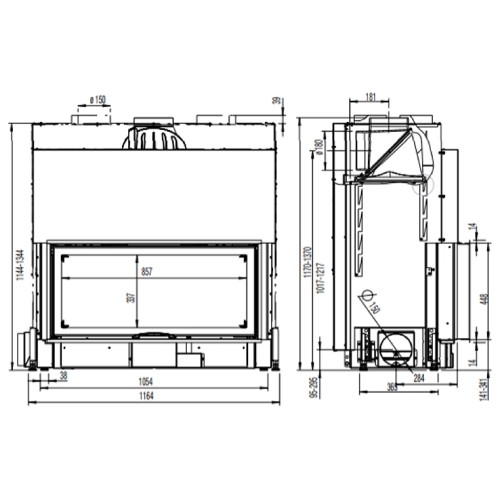 Holzeinsatz Austroflamm 97S 2.0 | 11/12 kW Schiebetür