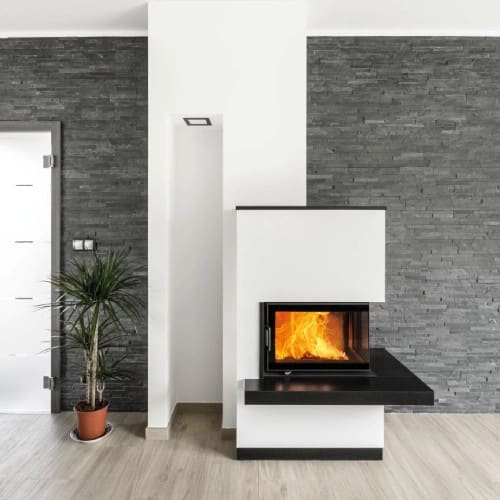 Holzeinsatz Austroflamm Kamin Eck 63x40x42K 2.0 | 8 kW Drehtür