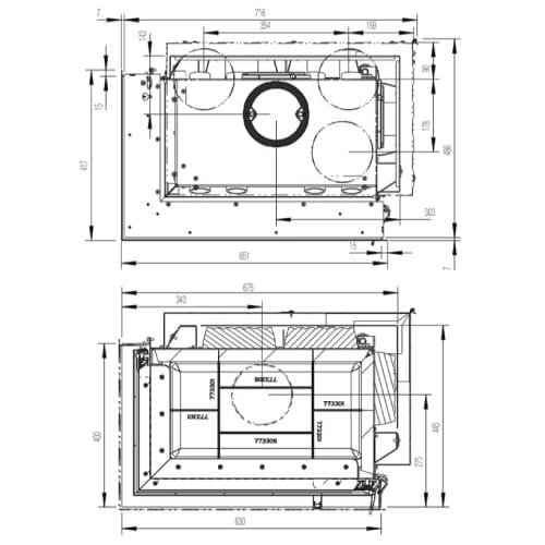 Holzeinsatz Austroflamm Kamin Eck 63x40x42K 2.0 | 8 kW Drehtür