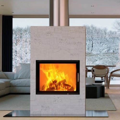 Holzeinsatz Austroflamm 65x51K aquaHEAT 12,5kW, porte battante, Hydro