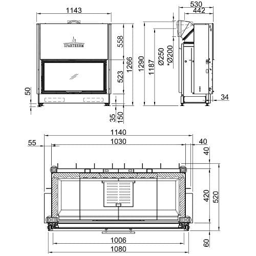 Holzeinsatz Spartherm Varia BH 10,4 kW Schiebetür