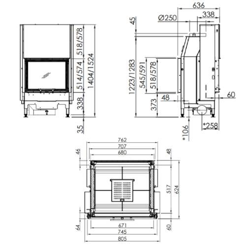 Holzeinsatz Spartherm Varia FDh 11,6 kW Schiebetür, Tunnel