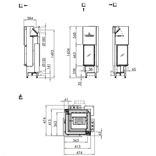 Holzeinsatz Spartherm Arte 2LRh-66 6,4 kW Schiebetür