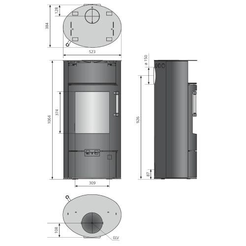 Holzofen Justus Island 5 2.0 | 5 kW