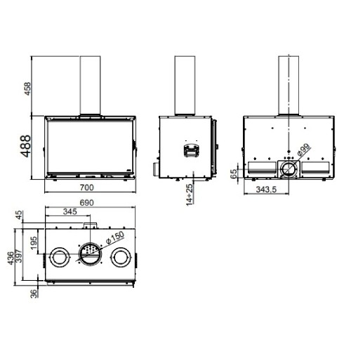 Holzeinsatz MCZ INBOX 70 Wood 8,6 kW