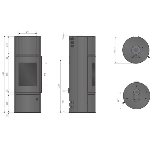 Holzofen Oranier Arena W+ 2.0 pureBLACK 7 kW
