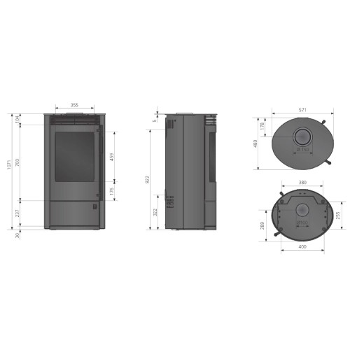 Holzofen Oranier Arktis 7 | 2.0 pureBLACK 7 kW