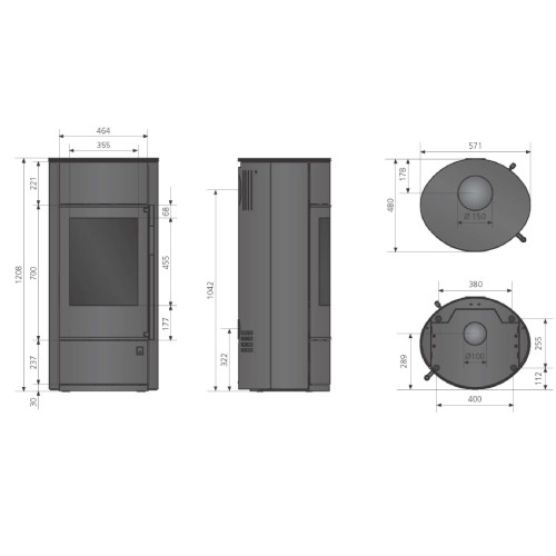 Holzofen Oranier Polar Neo W+ pureBLACK 6,5 kW