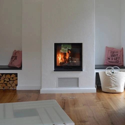 Holzeinsatz SCHMID Lina 55 h 7 kW Schiebetür