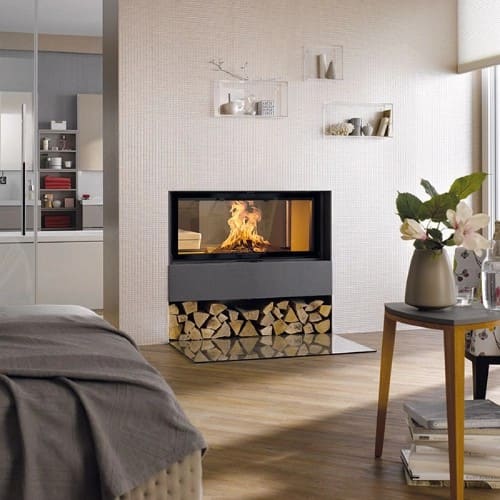 Holzeinsatz SCHMID Lina TV 100 h/s Schiebetür/Drehtür 10 kW