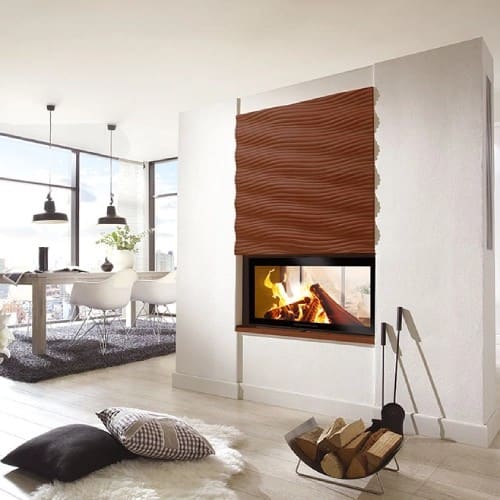 Holzeinsatz SCHMID Lina TV 120 h/s Schiebetür/Drehtür 10 kW