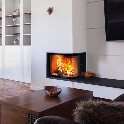 Holzeinsatz SCHMID Ekko R 67(45) h – 9 kW – auf 2 Seiten verglast