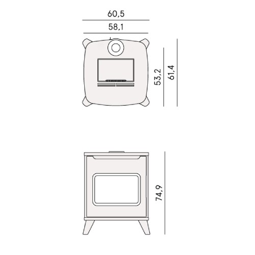 Pelletofen Cadel Hublot 6 Up-Twin 6 kW