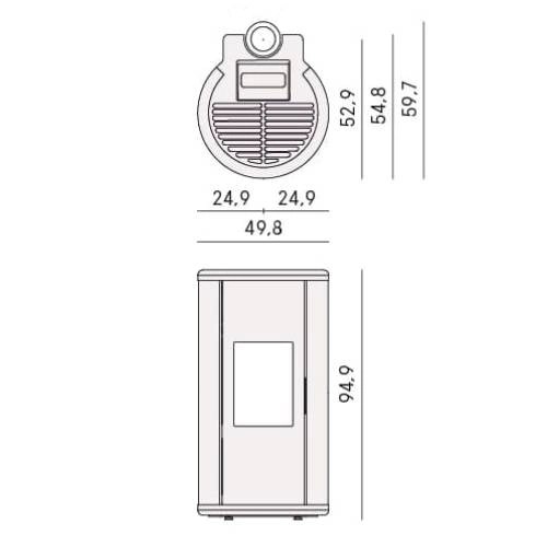 Pelletofen Cadel Sound 5 Up-Twin 5,5 kW