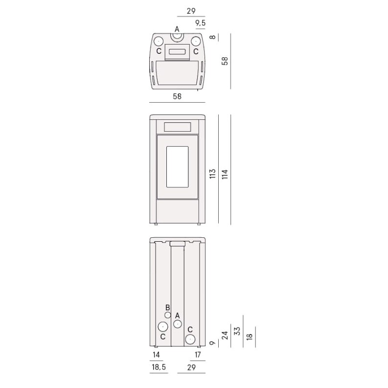 Pelletofen Cadel Atena Plus 14 | 14 kW