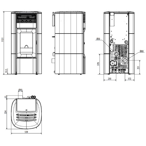 Pelletofen MCZ CLUB Hydromatic 18 M2+ 17,7 kW