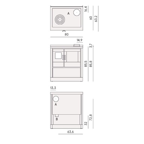 Holz-Küchenherd Cadel Kook 80 | 7,5 kW