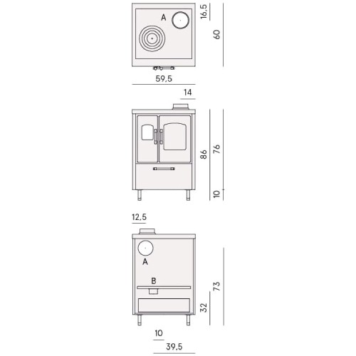 Holz-Küchenherd Cadel Smart 60 | 6,5 kW