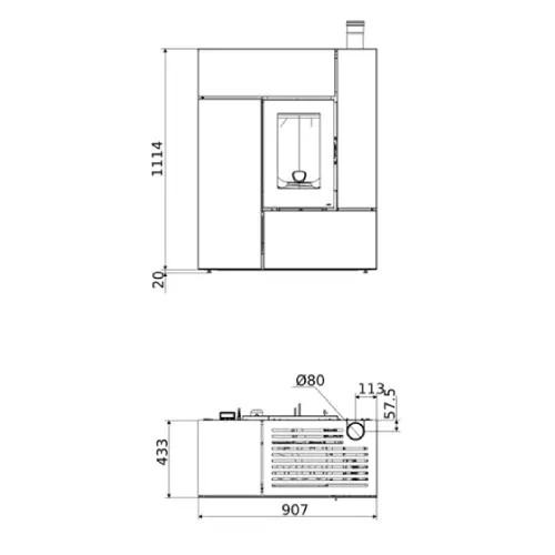 Pelletofen MCZ FEEL Comfort Air Matic 12 UP! M1 Core 12 kW