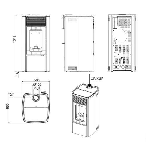 Pelletofen MCZ EGO Air Matic 8 XUP! M3+ Core 8 kW