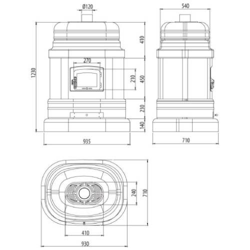 Holzofen Sergio Leoni Corsara L/A 14,6 kW Wärmespeicher