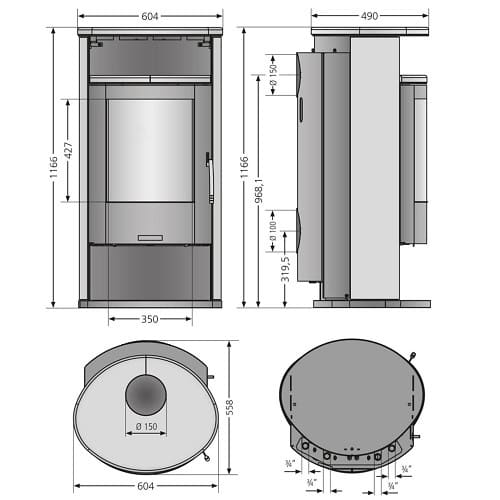Holzofen Justus Island Aqua 2.0 | 10 kW wasserführend