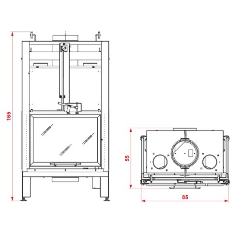 Holzeinsatz Palazzetti Ecomonoblocco MX 78 Frontal 13 kW