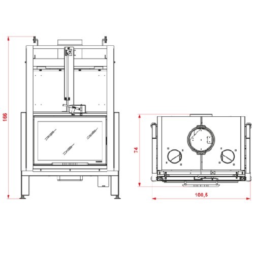 Holzeinsatz Palazzetti Ecomonoblocco MX 86 Frontal 16 kW