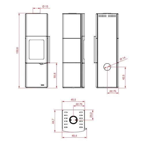 Holzofen Palazzetti Eva S mit ventilateur 7 kW