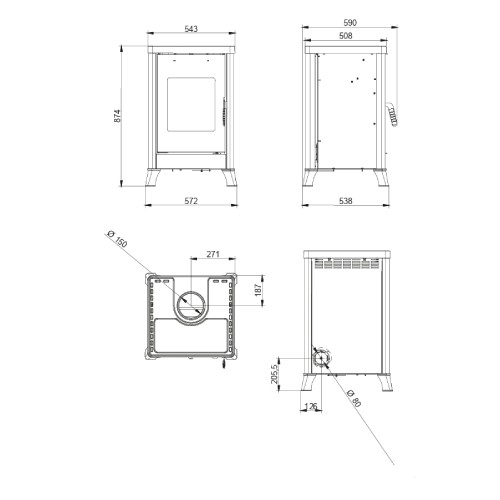 Holzofen Palazzetti Dorotea 10,4 kW