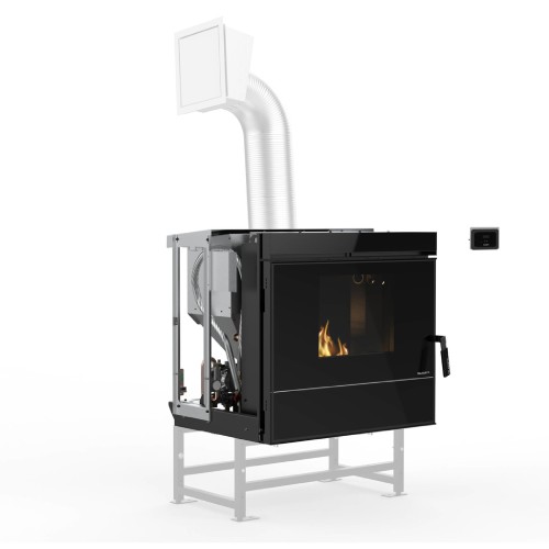 Pellet-Kaminsatz Palazzetti Ecofire Idro V24 23,8 kW mit ventilateur d'air ambiant