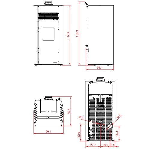 Pelletofen Palazzetti Ecofire Bianca Lux 12 kW